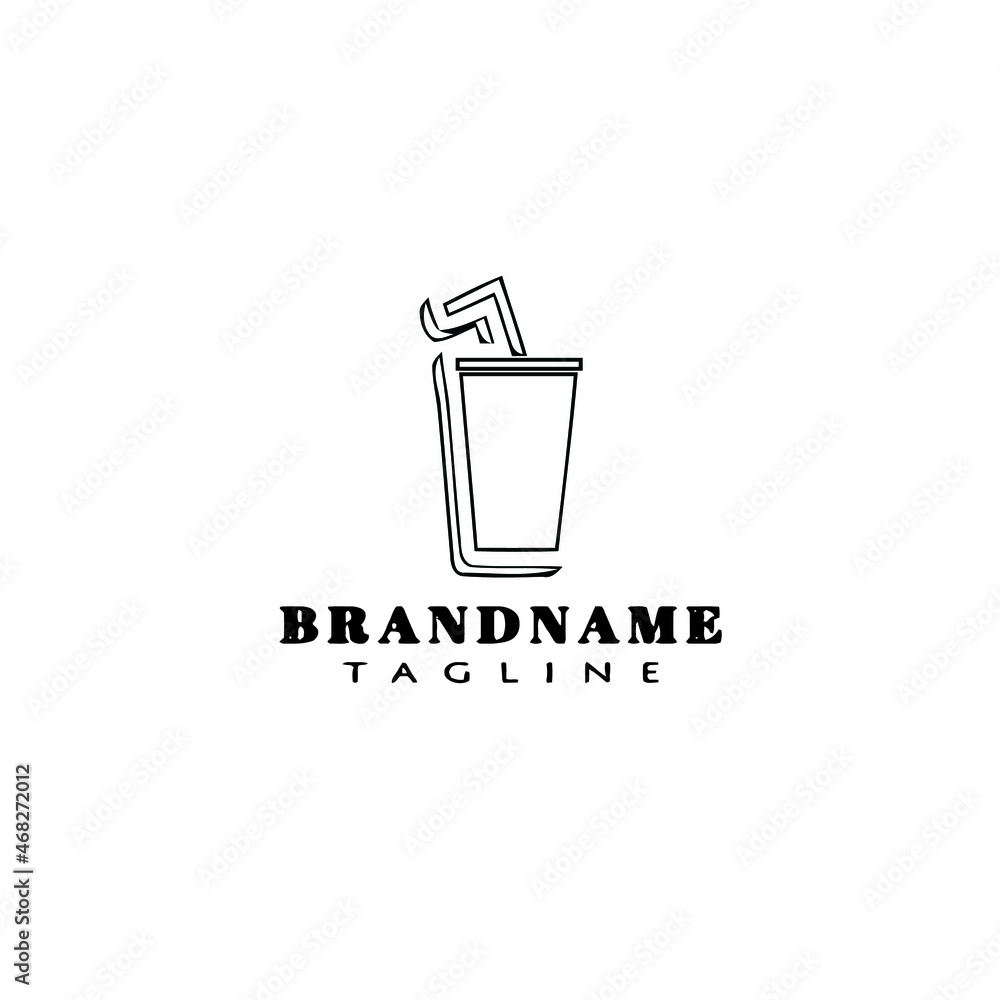 fresh drinks cartoon logo cute icon design black isolated vector illustration fresh drinks cartoon logo cute icon design black isolated vector illustration