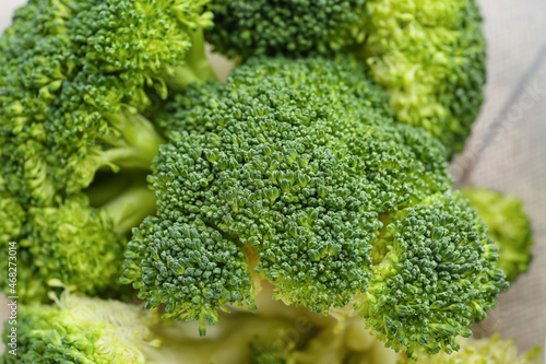 Healthy broccoli cabbage as background, closeup