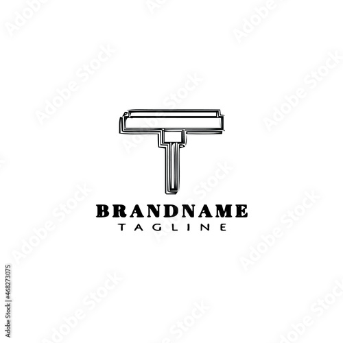 glass cleaner tool logo cartoon design icon template black isolated vector illustration
