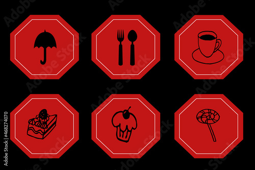 Symbols on Red Stop Sign