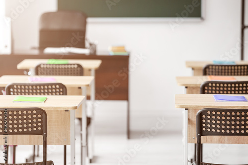 Interior of classroom prepa...