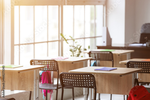 Interior of classroom prepa...