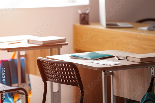 Interior of classroom prepa...