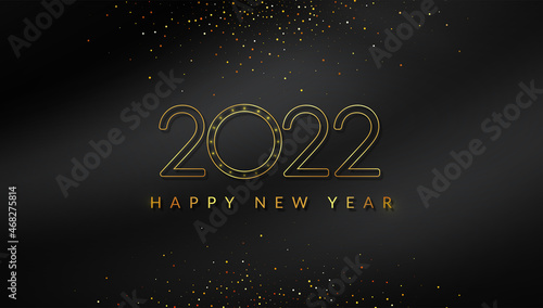 Happy new year 2022 golden 3d text background -2022 new year 