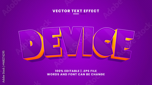 Device 3d editable text effect in simple and modern text style
