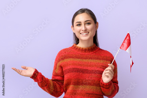 Young woman with national f...