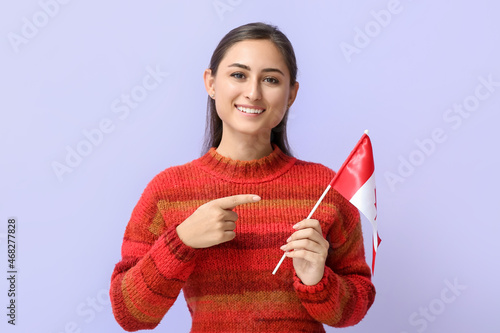 Young woman with national f...