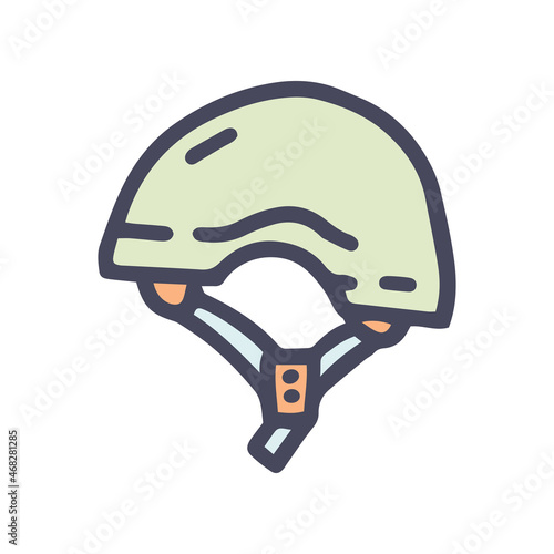 climbing helmet color vector doodle simple icon