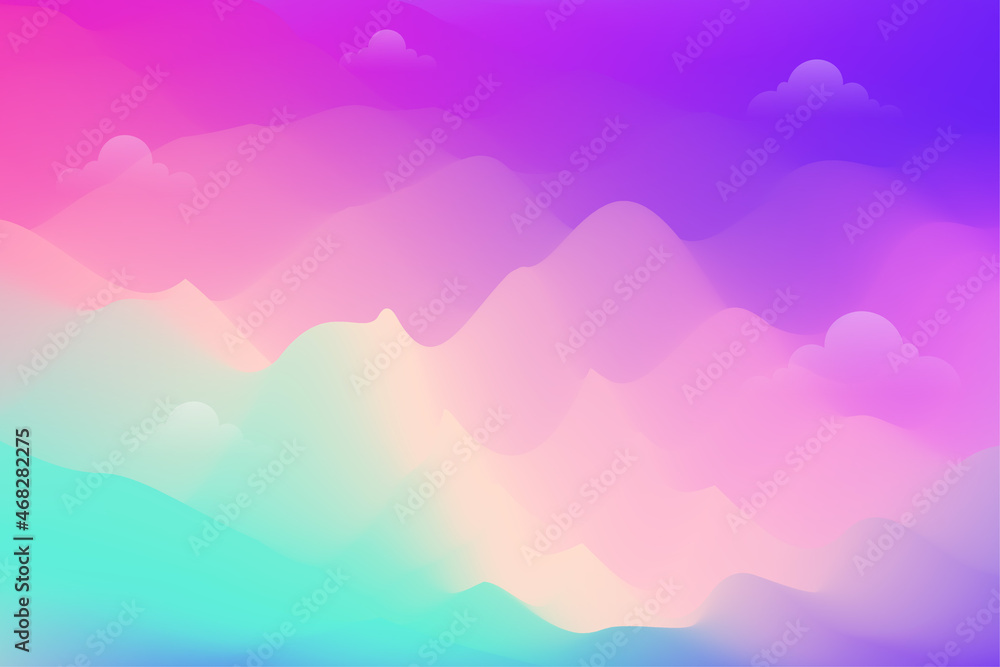 Colorful Mountain range gradient abstract background
