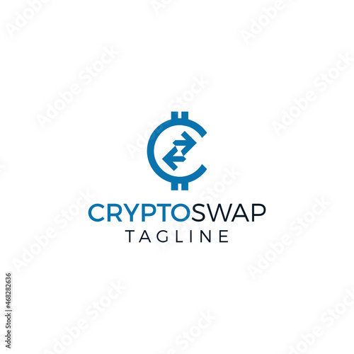 crypto swap modern minimalist logo design