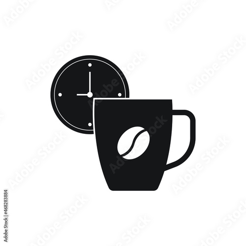 Coffee break time icon design isolated on white background