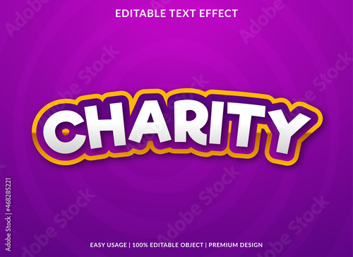 charity text effect template with abstract and bold style use for business logo