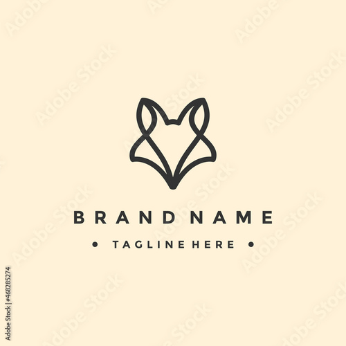 Abstract wolf head logo design template
