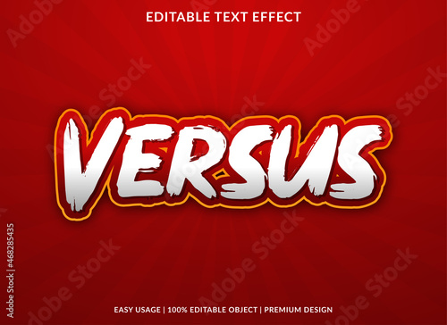versus text effect template with abstract and bold style use for business logo