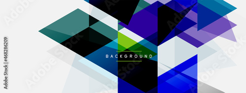 Color triangles composition, geometric abstract background. Techno or business concept, pattern for wallpaper, banner, background, landing page