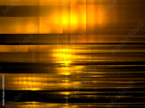 Golden blurred fractal background with light effects - computer generated image