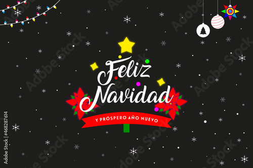 Feliz Navidad Tipografía, Merry christmas and holidays.	
