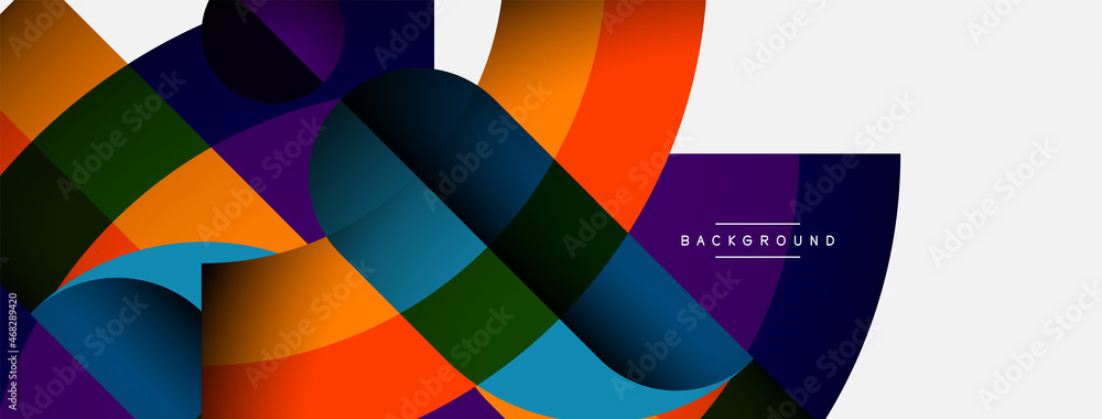 Geometric abstract background. Round shapes, circles, lines composition for wallpaper banner background or landing page Geometric abstract background. Round shapes, circles, lines composition for wallpaper banner background or landing page