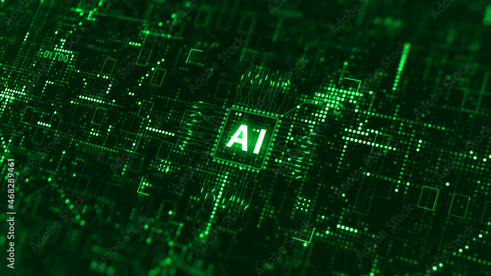 Artificial Intelligence AI. Future Technology Concept Visualization. Big Data Transmission Connection. Technology Digital Data Global Network Connection Abstract Background. 3d rendering Artificial Intelligence AI. Future Technology Concept Visualization. Big Data Transmission Connection. Technology Digital Data Global Network Connection Abstract Background. 3d rendering