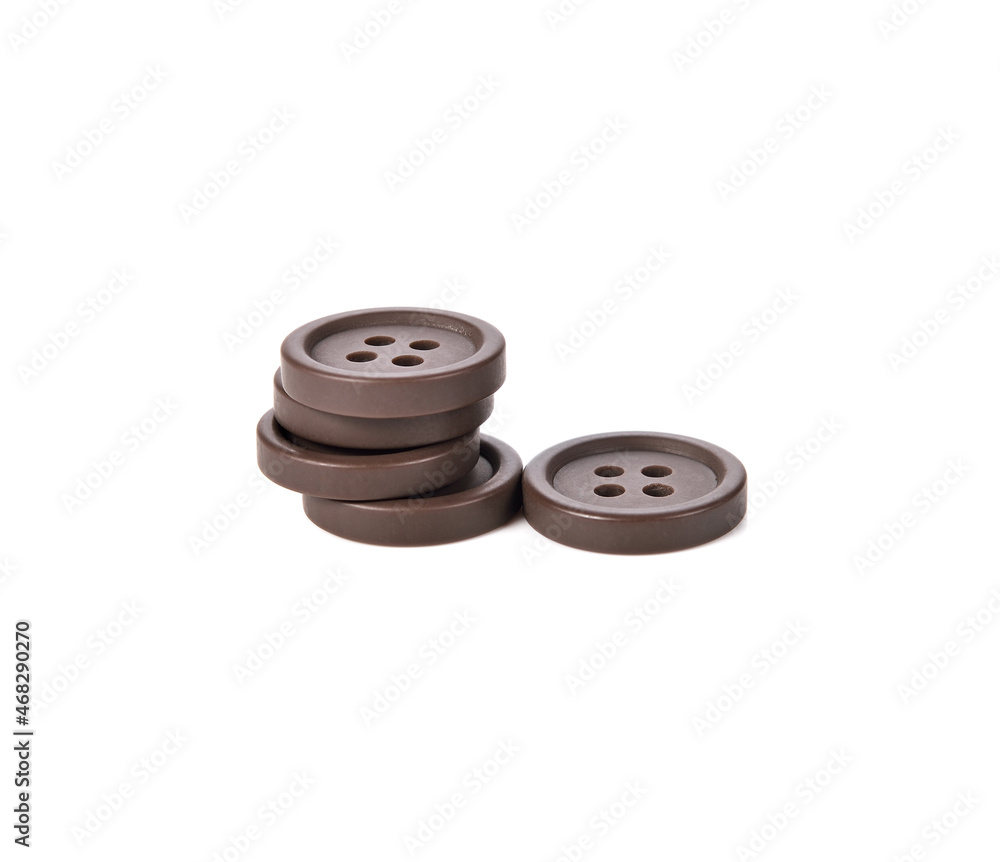 Sewing, Plastic buttons background on white background Sewing, Plastic buttons background on white background