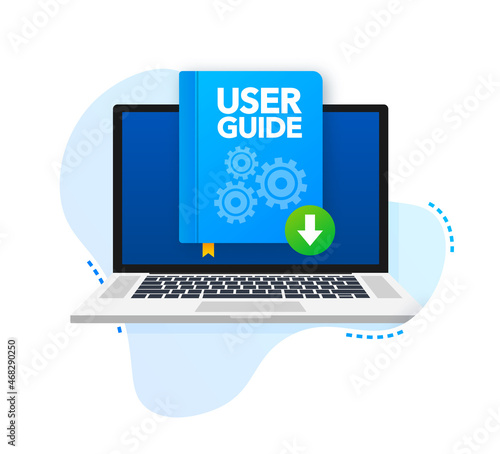 User Guide book. Flat vector stock illustration.