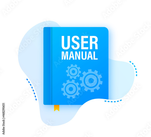 Download User manual book illustration in flat style. Vector illustration