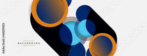 Circle and round shapes abstract background. Vector illustration for wallpaper banner background or landing page © antishock