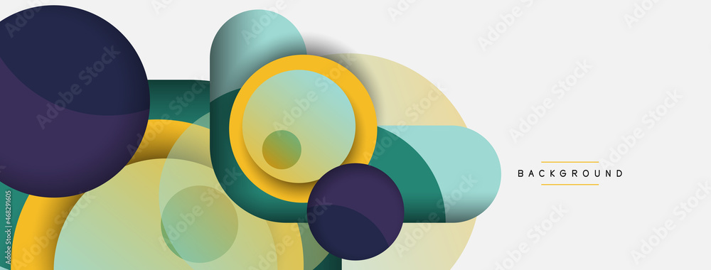 Vector round shapes circles minimal geometric background. Vector illustration for wallpaper banner background or landing page Vector round shapes circles minimal geometric background. Vector illustration for wallpaper banner background or landing page