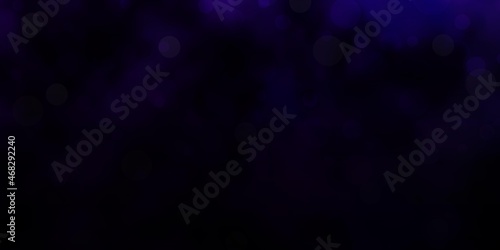 Dark Purple vector background with circles.
