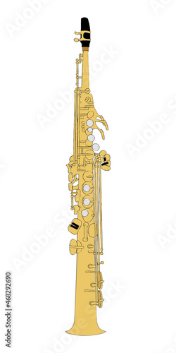 Soprano saxophone vector illustration on a white background