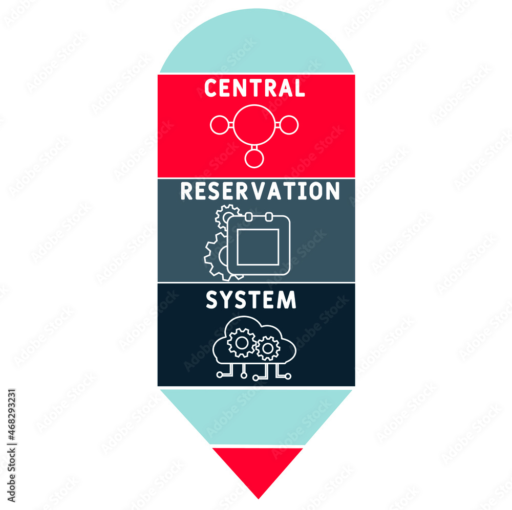 CRS - Central Reservation System acronym. business concept background. vector illustration concept with keywords and icons. lettering illustration with icons for web banner, flyer CRS - Central Reservation System acronym. business concept background. vector illustration concept with keywords and icons. lettering illustration with icons for web banner, flyer