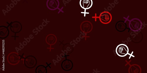 Light Pink, Red vector template with businesswoman signs.