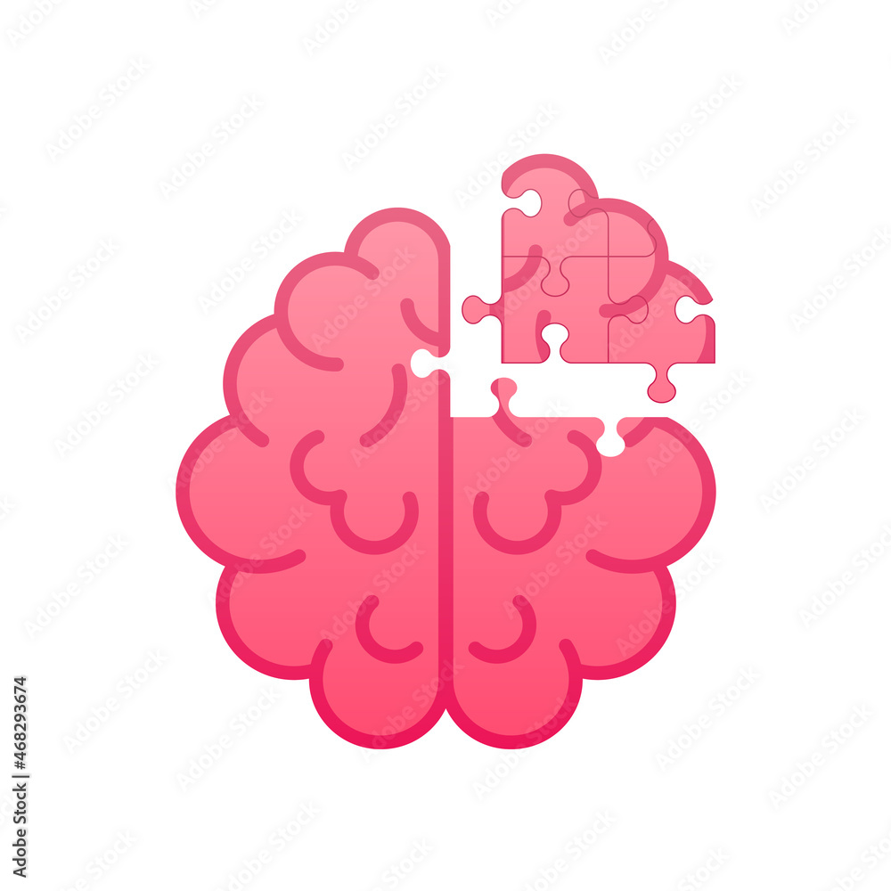 Human brain icon. Thinking process, brainstorming, good idea, brain activity. Vector stock illustration.