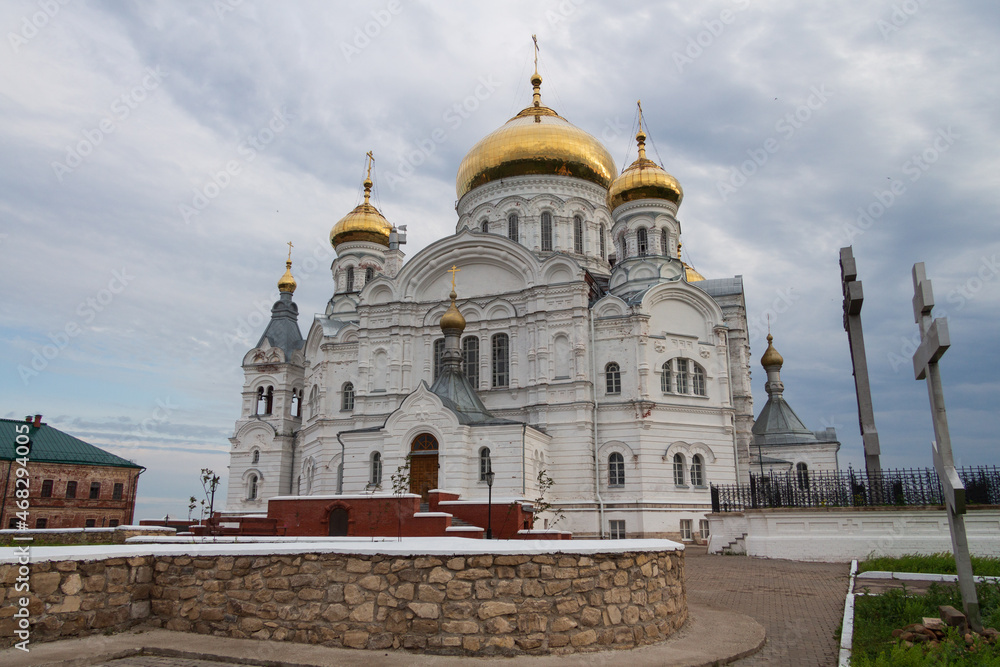 white church on the mountain