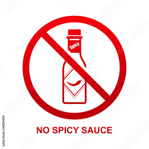 No spicy sauce icon isolated on white background vector illustration.