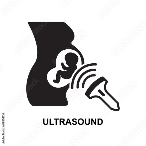 Ultrasound icon isolated on white background vector illustration.