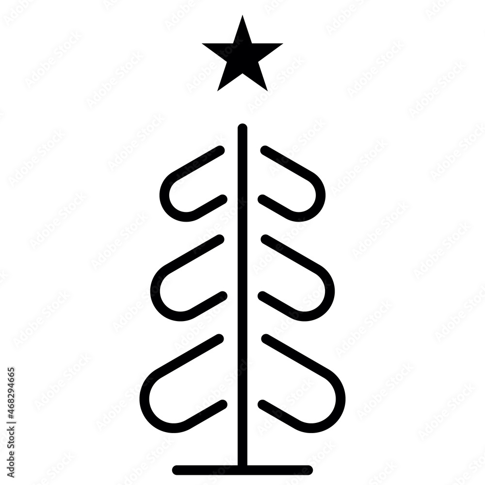 Christmas tree doodle icon Sketch line vector. Happy new year party design Christmas tree doodle icon Sketch line vector. Happy new year party design