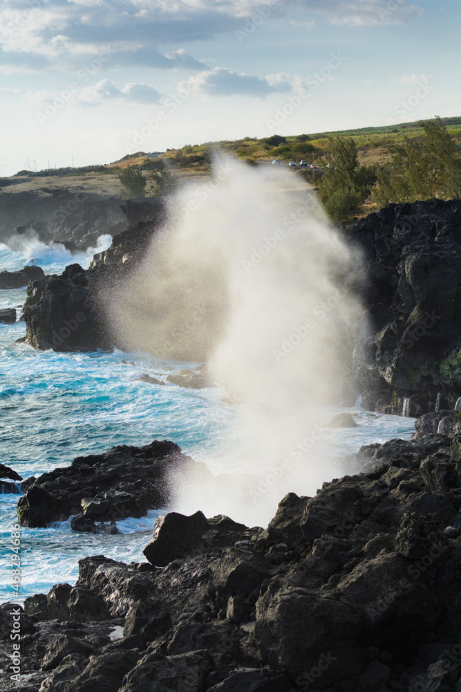 Le Souffleur or a natural geyser at Reunion Island Le Souffleur or a natural geyser at Reunion Island