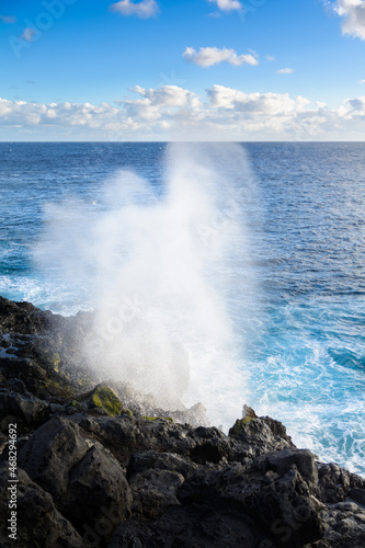 Le Souffleur or a natural geyser at Reunion Island