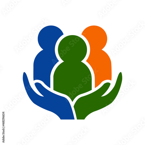 Hand and people for logo design concept. Very suitable in various business purposes, also for icon, symbol and many more.