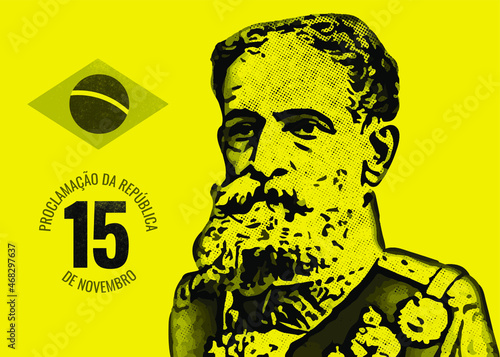Dom Pedro I Brazil Independence Day 15 November Proclamação da República Yellow Background