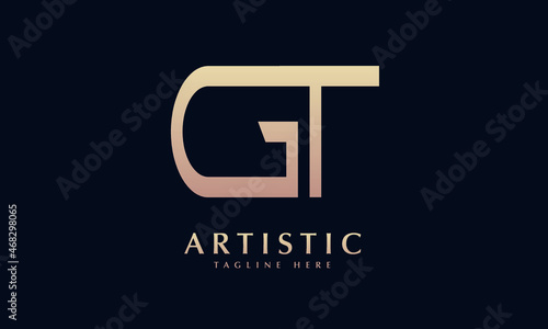 Alphabet GT or TG illustration monogram vector logo template