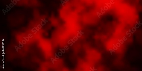 Dark Red vector template with sky, clouds.