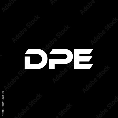DPE letter logo design with black background in illustrator, vector logo modern alphabet font overlap style. calligraphy designs for logo, Poster, Invitation, etc.