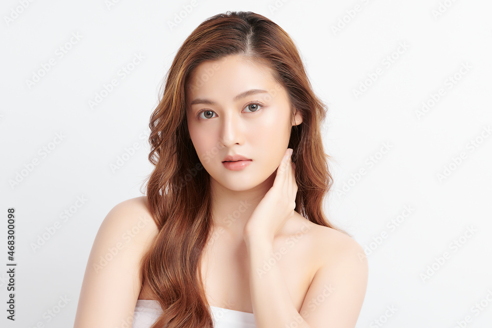 Beautiful young asian woman with clean fresh skin on white background, Face care, Facial treatment, Cosmetology, beauty and spa, Asian women portrait. Beautiful young asian woman with clean fresh skin on white background, Face care, Facial treatment, Cosmetology, beauty and spa, Asian women portrait.