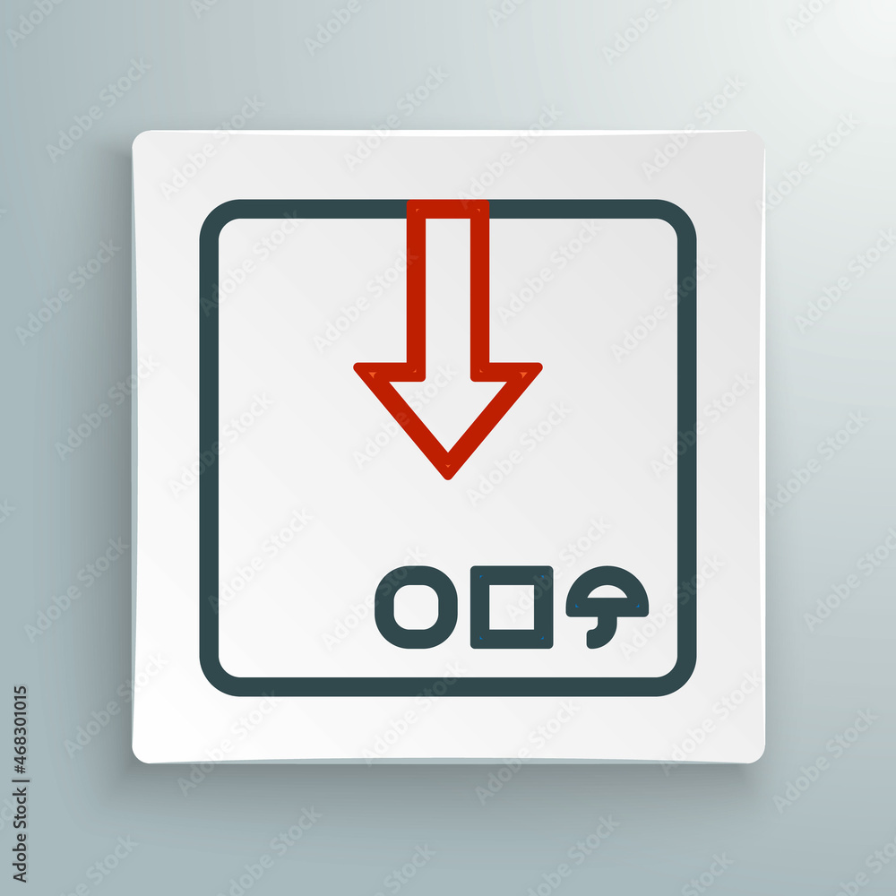 Line Carton cardboard box icon isolated on white background. Box, package, parcel sign. Delivery and packaging. Colorful outline concept. Vector Line Carton cardboard box icon isolated on white background. Box, package, parcel sign. Delivery and packaging. Colorful outline concept. Vector