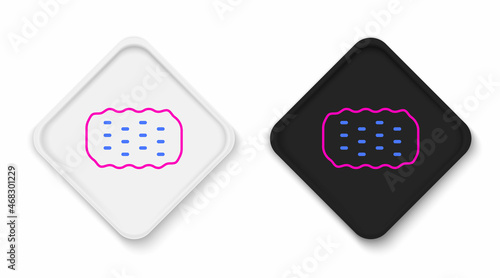 Line Sponge icon isolated on white background. Wisp of bast for washing dishes. Cleaning service logo. Colorful outline concept. Vector