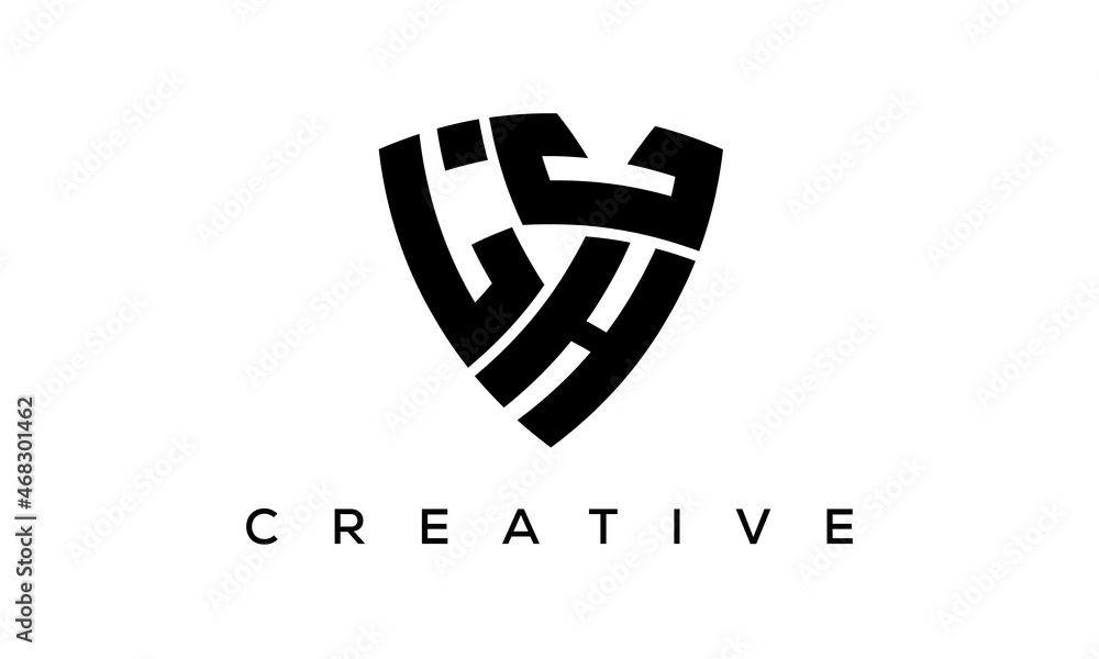 LHC letters logo, security Shield logo vector LHC letters logo, security Shield logo vector