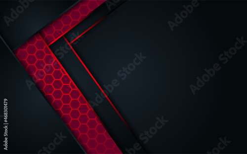 Modern background futuristic technology Hexagonal glow Red