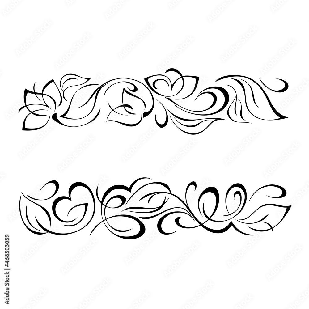 Fototapeta premium decorative oblong design with floral elements and vignettes. graphic decor, bordure